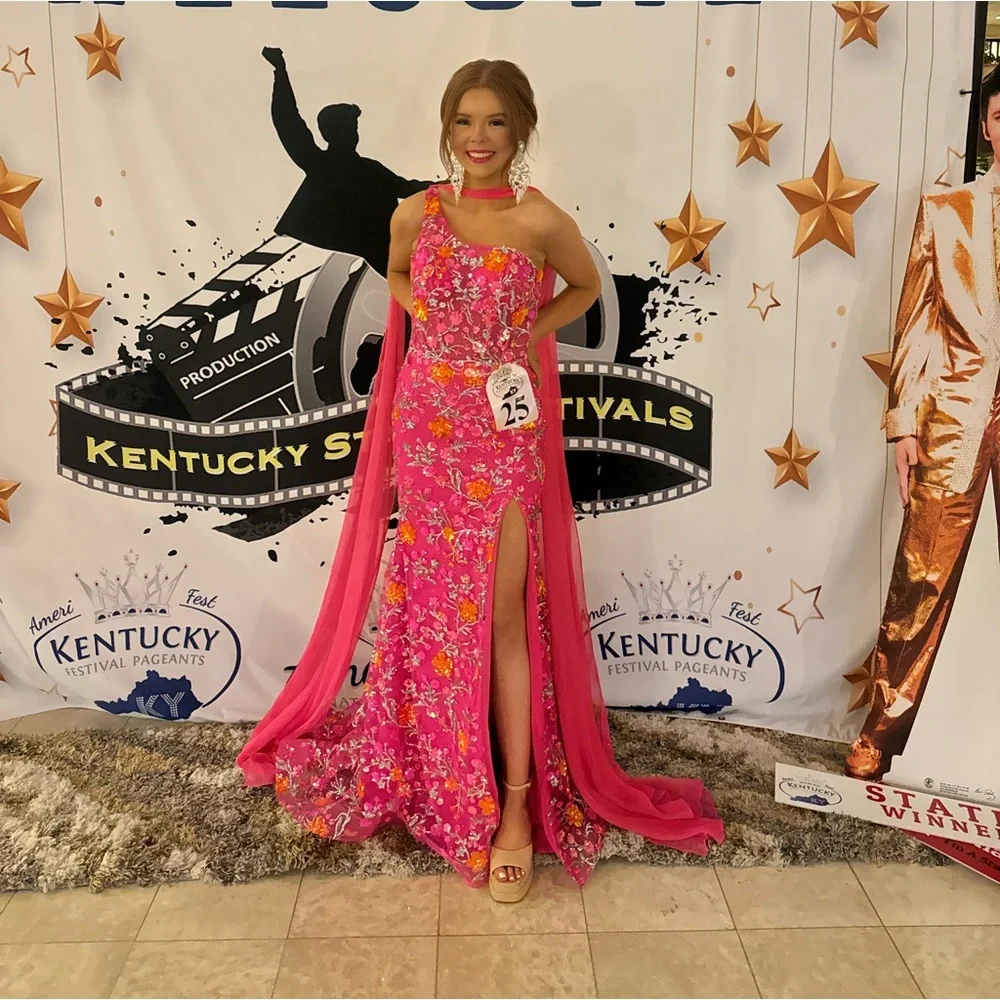 Hot Pink prom/ pageant gown - Picture 2 of 3